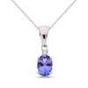 Thumbnail Image 1 of Oval-Cut Tanzanite & White Lab-Created Sapphire Necklace Sterling Silver 18&quot;