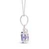 Thumbnail Image 2 of Oval-Cut Tanzanite & White Lab-Created Sapphire Necklace Sterling Silver 18&quot;