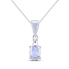 Thumbnail Image 3 of Oval-Cut Tanzanite & White Lab-Created Sapphire Necklace Sterling Silver 18&quot;