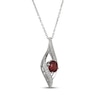 Thumbnail Image 2 of Garnet & White Lab-Created Sapphire Infinity Necklace Sterling Silver 18&quot;