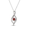 Thumbnail Image 3 of Garnet & White Lab-Created Sapphire Infinity Necklace Sterling Silver 18&quot;