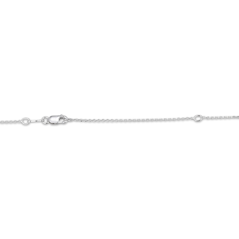 Main Image 4 of Garnet & White Lab-Created Sapphire Infinity Necklace Sterling Silver 18&quot;