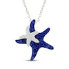 Thumbnail Image 1 of Blue & White Lab-Created Sapphire Starfish Necklace Sterling Silver 18&quot;