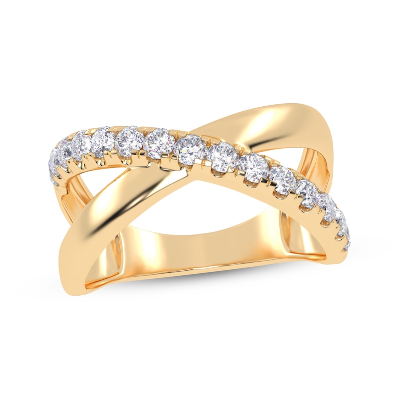 Main Image 1 of Diamond Crisscross Orbit Ring 1/2 ct tw 14K Yellow Gold