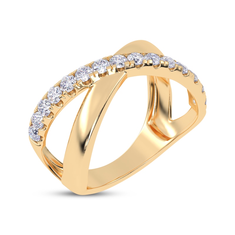 Main Image 2 of Diamond Crisscross Orbit Ring 1/2 ct tw 14K Yellow Gold