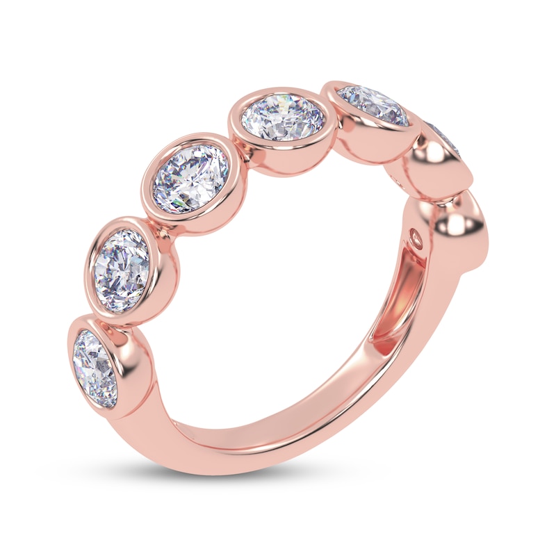 Main Image 2 of Lab-Grown Diamonds by KAY Seven-Stone Bezel-Set Anniversary Ring 2 ct tw 14K Rose Gold