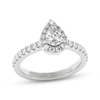 Thumbnail Image 1 of THE LEO Ideal Cut Diamond Pear-Shaped Halo Engagement Ring 3/4 ct tw 14K White Gold