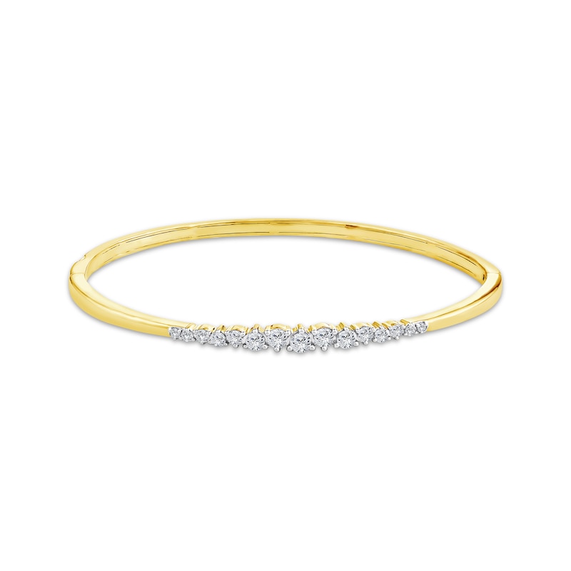 Main Image 1 of Graduating Diamond Bangle Bracelet 3/4 ct tw 10K Yellow Gold