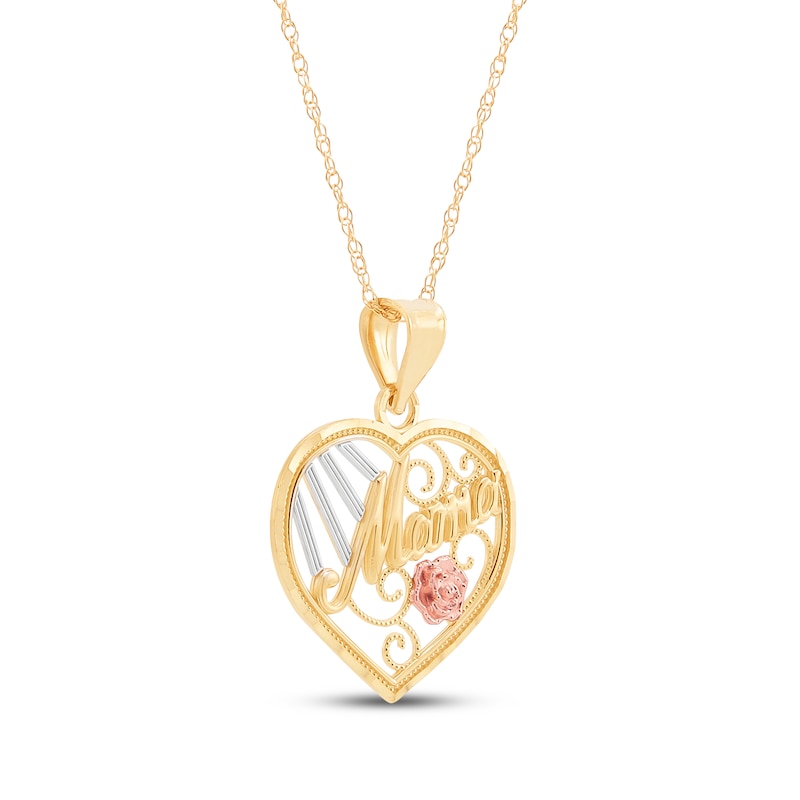 Main Image 2 of &quot;Mama&quot; Heart Necklace 14K Two-Tone Gold 18&quot;