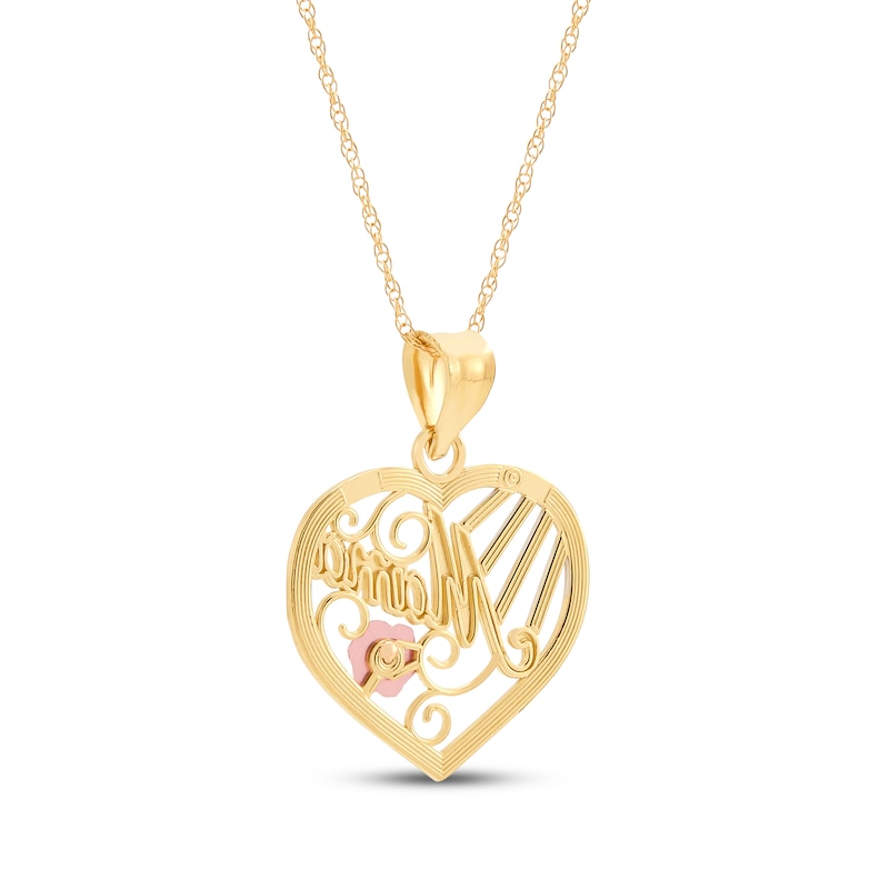 Main Image 3 of &quot;Mama&quot; Heart Necklace 14K Two-Tone Gold 18&quot;