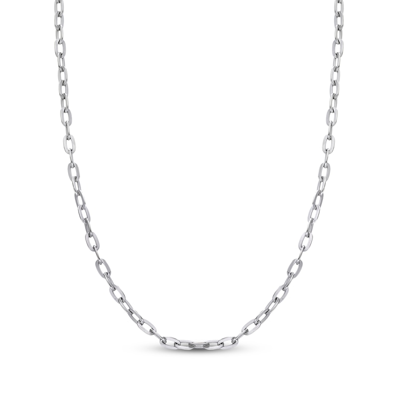 Main Image 1 of Men's Hollow Rolo Chain Necklace 5mm Stainless Steel 22&quot;