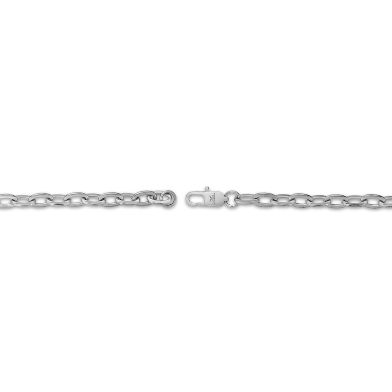 Main Image 3 of Men's Hollow Rolo Chain Necklace 5mm Stainless Steel 22&quot;