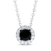 Thumbnail Image 1 of Black & White Diamond Halo Necklace 1/2 ct tw 10K White Gold 18&quot;