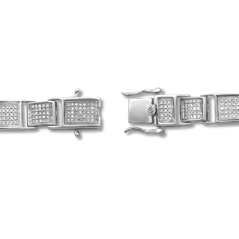 Sterling Silver Men's Diamond Bracelet 3.5 ct
