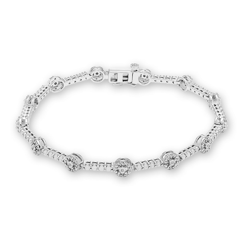 Main Image 1 of Diamond Bracelet 1/5 ct tw Round-cut Sterling Silver