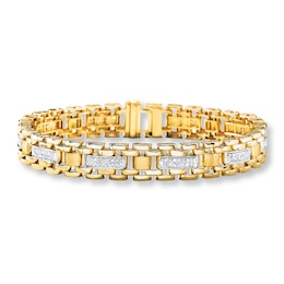 Men's Bracelet 3/4 ct tw Diamonds 10K Yellow Gold 8.25&quot;