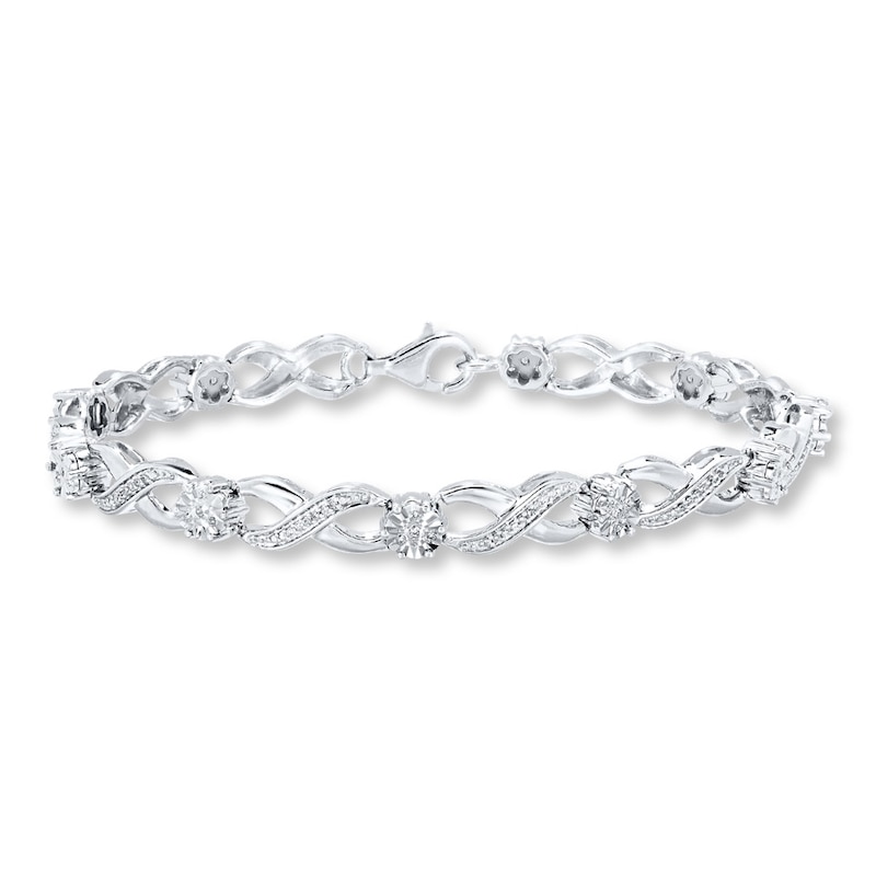 Main Image 1 of Diamond Bracelet 1/4 carat tw Sterling Silver 7.25&quot;