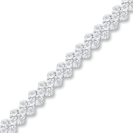 Diamond Bracelet 1/3 ct tw Round-cut Sterling Silver 7.25&quot;