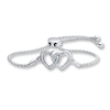 Thumbnail Image 0 of Diamond Heart Bolo Bracelet Sterling Silver 9.5"