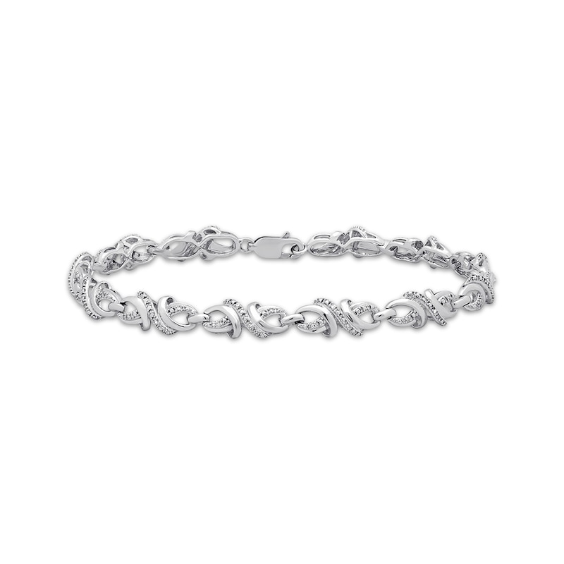 Main Image 1 of Diamond Bracelet 1/10 ct tw Round-cut Sterling Silver