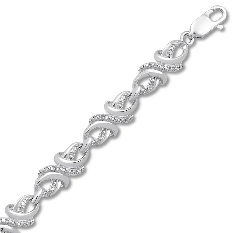 Main Image 2 of Diamond Bracelet 1/10 ct tw Round-cut Sterling Silver