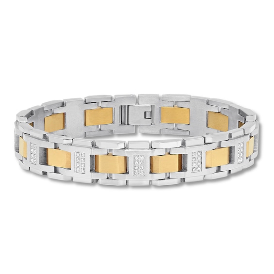 Men's Diamond Bracelet 3/4 ct tw Stainless Steel/Ion-Plating 8.5"