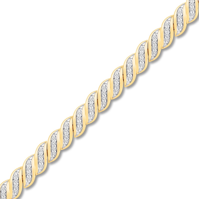 Main Image 1 of Diamond Bracelet 3/4 ct tw Round-cut 10K Yellow Gold 7.25&quot;