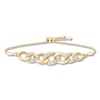 Thumbnail Image 0 of Diamond Link Bolo Bracelet 1/6 ct tw Round-cut 10K Yellow Gold 9.5"