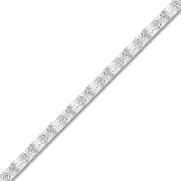 Diamond Bracelet 1/10 ct tw Round-cut Sterling Silver 7.5&quot;