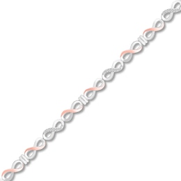 Diamond Infinity Bracelet 1/10 ct tw Sterling Silver & 10K Rose Gold 7.25&quot;