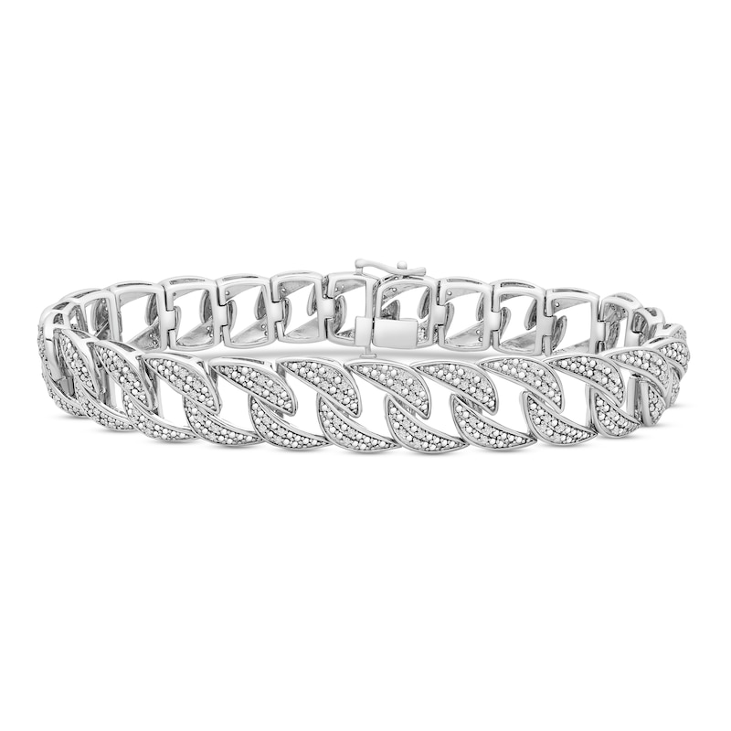 Main Image 1 of Men's Diamond Bracelet 1 ct tw Sterling Silver 8.5&quot;