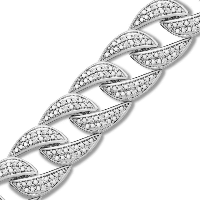 Main Image 2 of Men's Diamond Bracelet 1 ct tw Sterling Silver 8.5&quot;