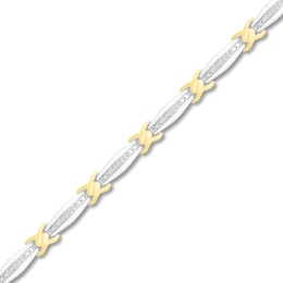 Diamond Bracelet 1/6 ct tw 10K Yellow Gold/Sterling Silver 7.25&quot;