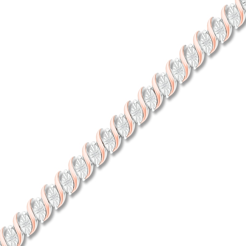 Main Image 1 of Diamond Bracelet 1/10 ct tw 10K Rose Gold/Sterling Silver 7.25&quot;