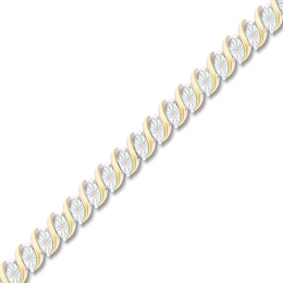 Diamond Bracelet 1/10 ct tw 10K Yellow Gold & Sterling Silver 7.25&quot;