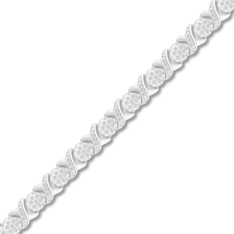 Diamond Bracelet 1/2 ct tw Sterling Silver 7.25"
