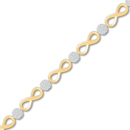 Diamond Infinity Bracelet 1/2 ct tw 10K Yellow Gold 7.25&quot;