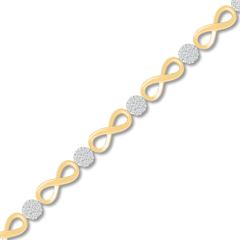 Diamond Infinity Bracelet 1/2 ct tw 10K Yellow Gold 7.25"