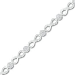 Diamond Infinity Bracelet 1/2 ct tw 10K White Gold 7.25&quot;