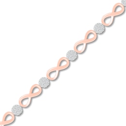 Diamond Infinity Bracelet 1/2 ct tw 10K Rose Gold 7.25&quot;