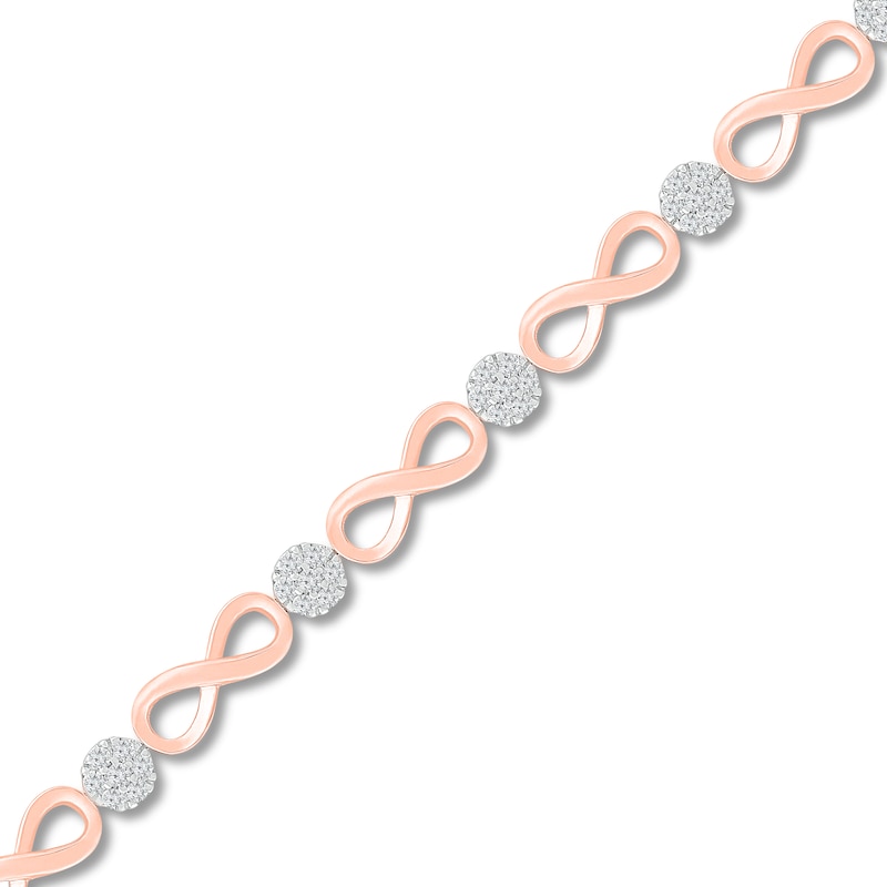 Main Image 1 of Diamond Infinity Bracelet 1/2 ct tw 10K Rose Gold 7.25&quot;