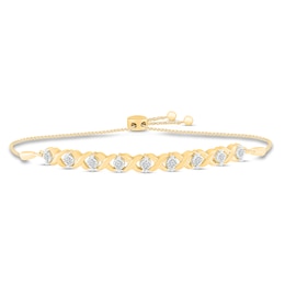 Diamond Bolo Bracelet 1/2 ct tw 10K Yellow Gold 9.5&quot;