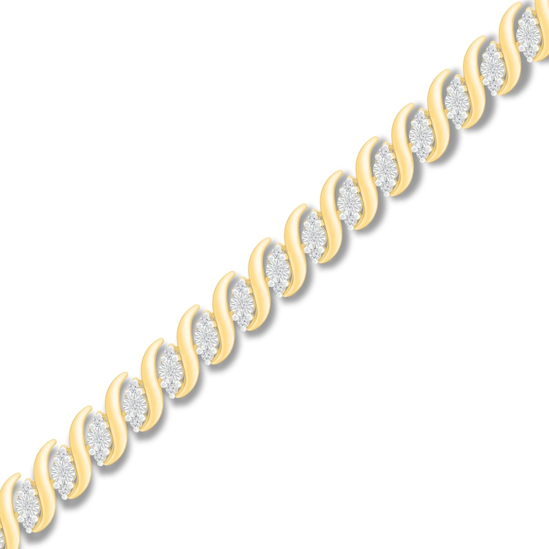 10k Yellow Gold Diamond Monogram Bracelet