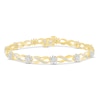 Thumbnail Image 1 of Diamond Fashion Bracelet 1/2 ct tw Round & Baguette 10K Yellow Gold