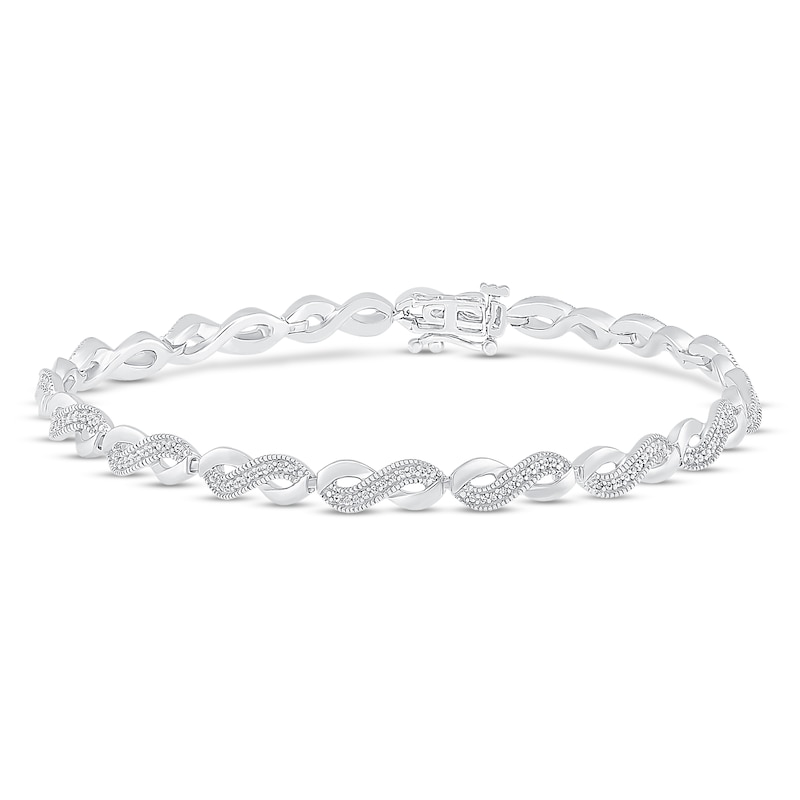 Main Image 1 of Diamond Fashion Bracelet 1/2 ct tw Round-cut 10K White Gold