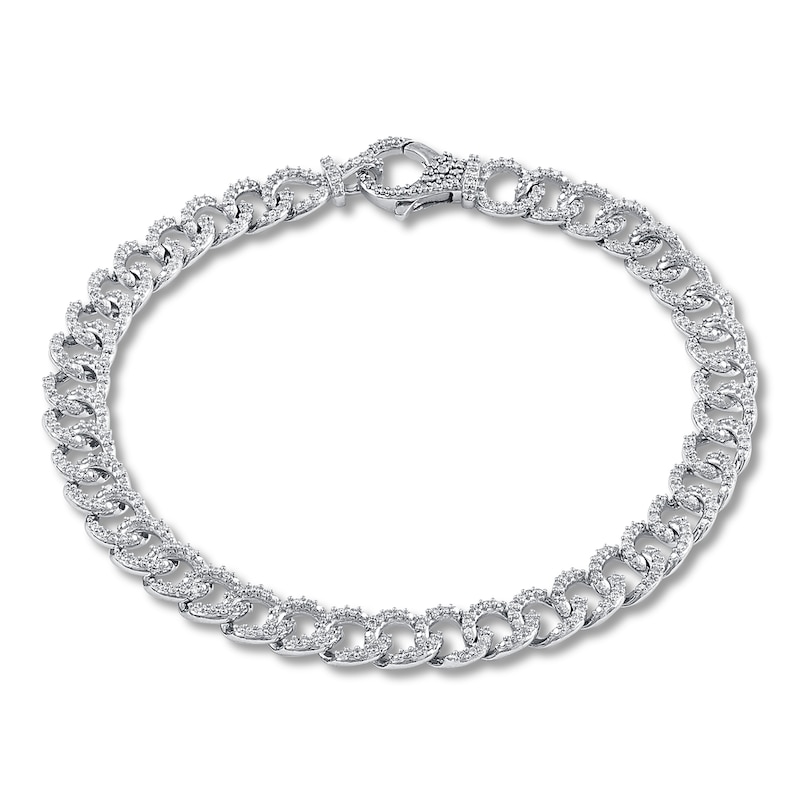 Main Image 1 of Diamond Bracelet 1 ct tw Round-cut Sterling Silver 7&quot;