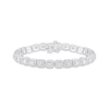 Thumbnail Image 1 of Diamond Cushion Line Bracelet 1 ct tw Round-cut 10K White Gold 7.25&quot;