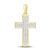 Thumbnail Image 1 of Men's Diamond Cross Pendant 1/10 ct tw Round-cut 10K Yellow Gold