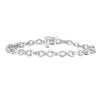 Thumbnail Image 1 of Diamond Bracelet 1/4 ct tw Round & Baguette Sterling Silver 7.25&quot;