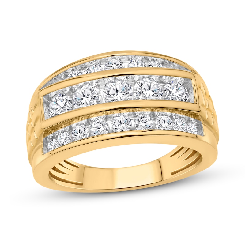 Men's Diamond Ring 2 ct tw Round-cut 10K Yellow Gold | Kay Outlet